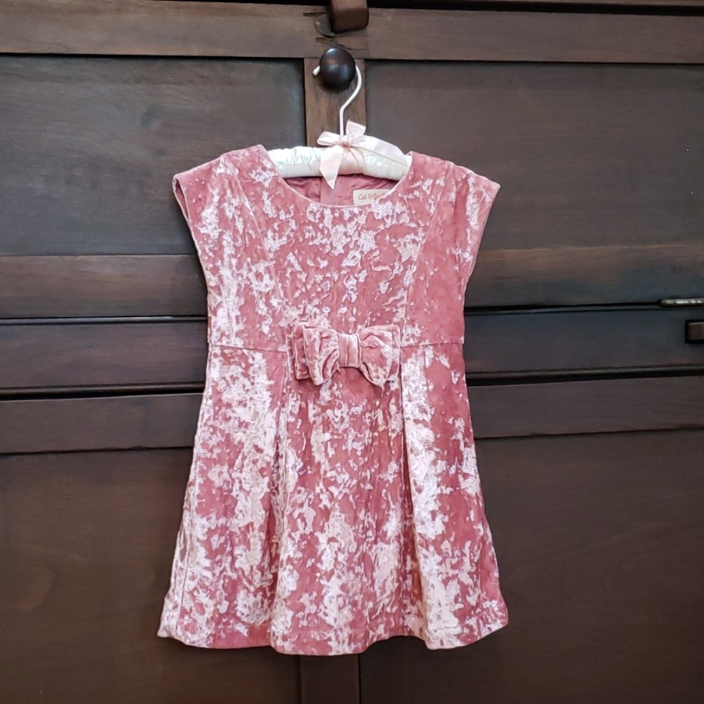 Crushed velvety holiday dress